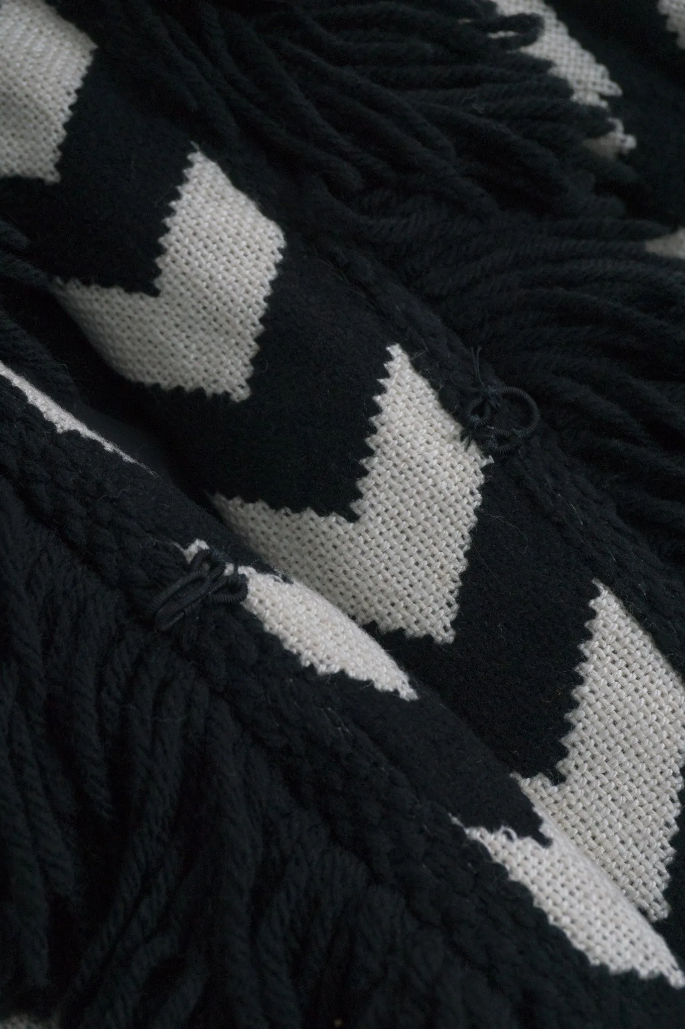 Chevron Stripe Fringe Coat