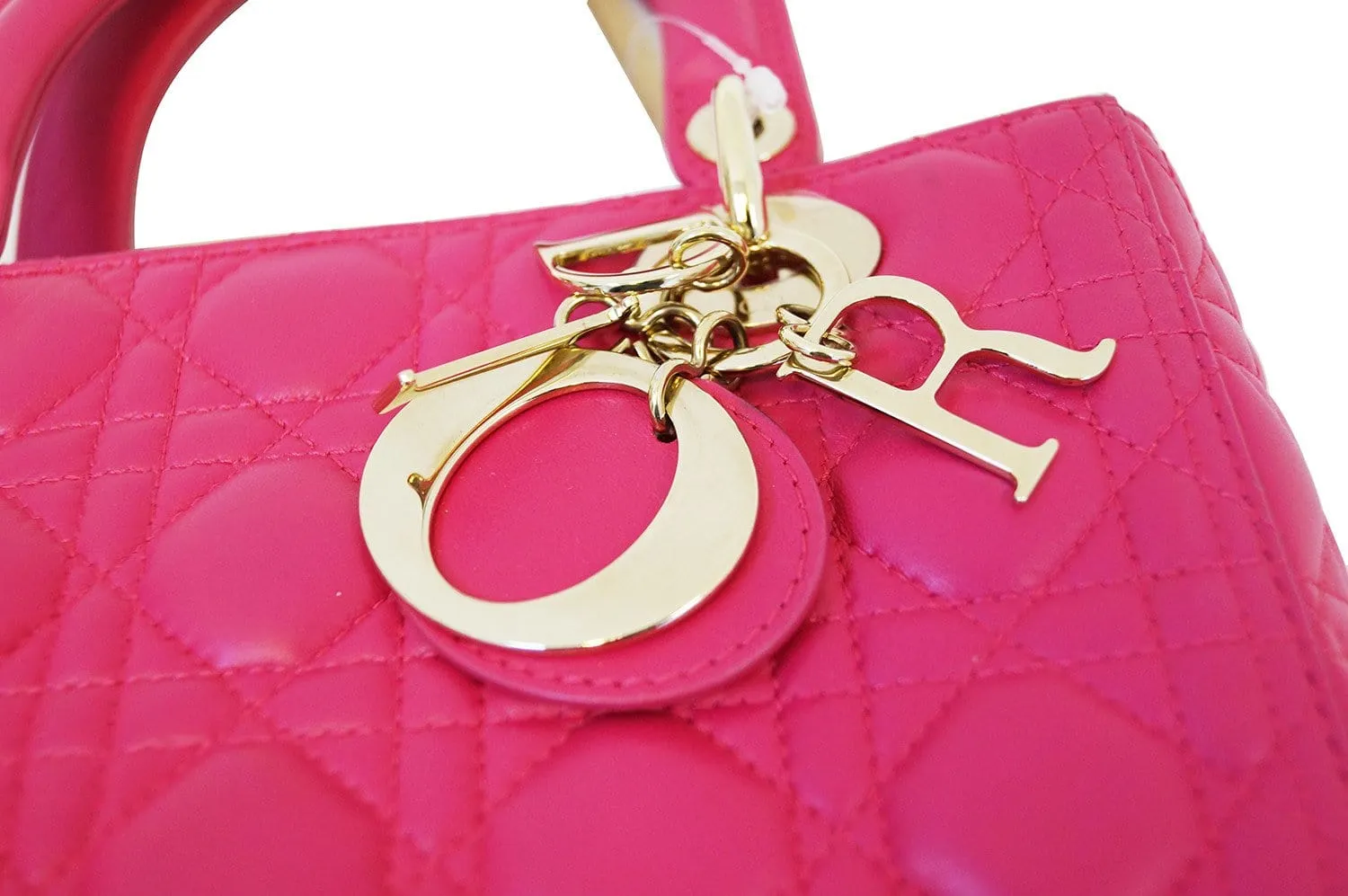 CHRISTIAN DIOR Bag - Cannage Pink Lambskin Lady Dior Bag