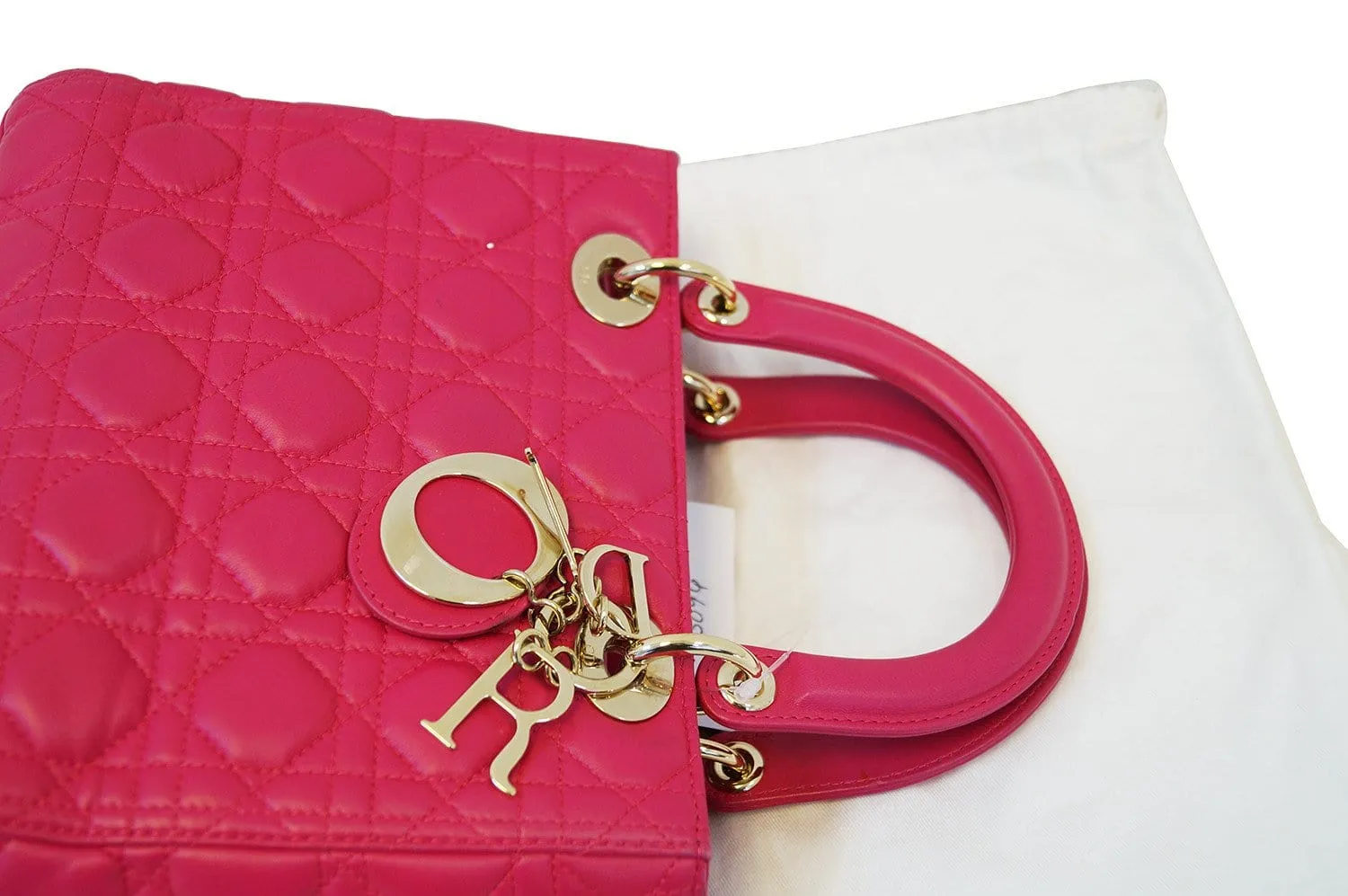 CHRISTIAN DIOR Bag - Cannage Pink Lambskin Lady Dior Bag