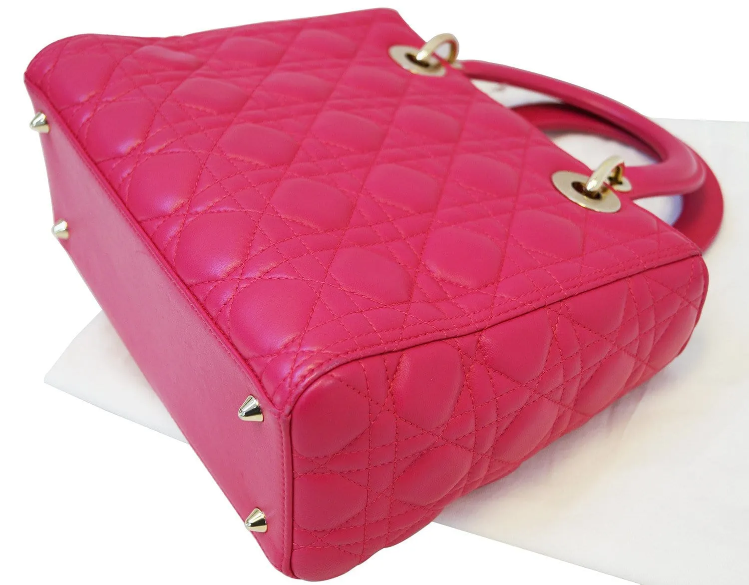 CHRISTIAN DIOR Bag - Cannage Pink Lambskin Lady Dior Bag