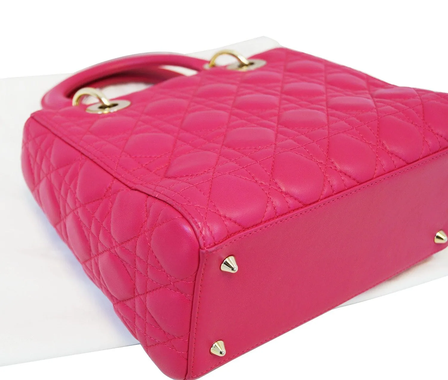 CHRISTIAN DIOR Bag - Cannage Pink Lambskin Lady Dior Bag
