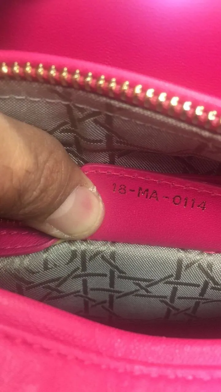 CHRISTIAN DIOR Bag - Cannage Pink Lambskin Lady Dior Bag