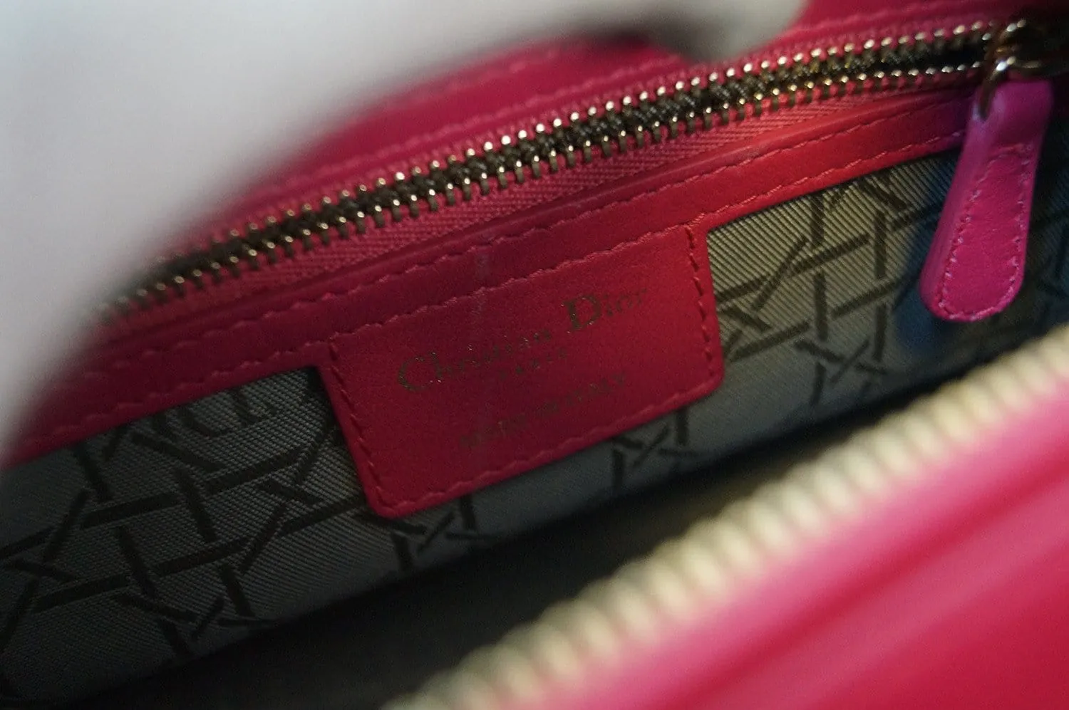 CHRISTIAN DIOR Bag - Cannage Pink Lambskin Lady Dior Bag