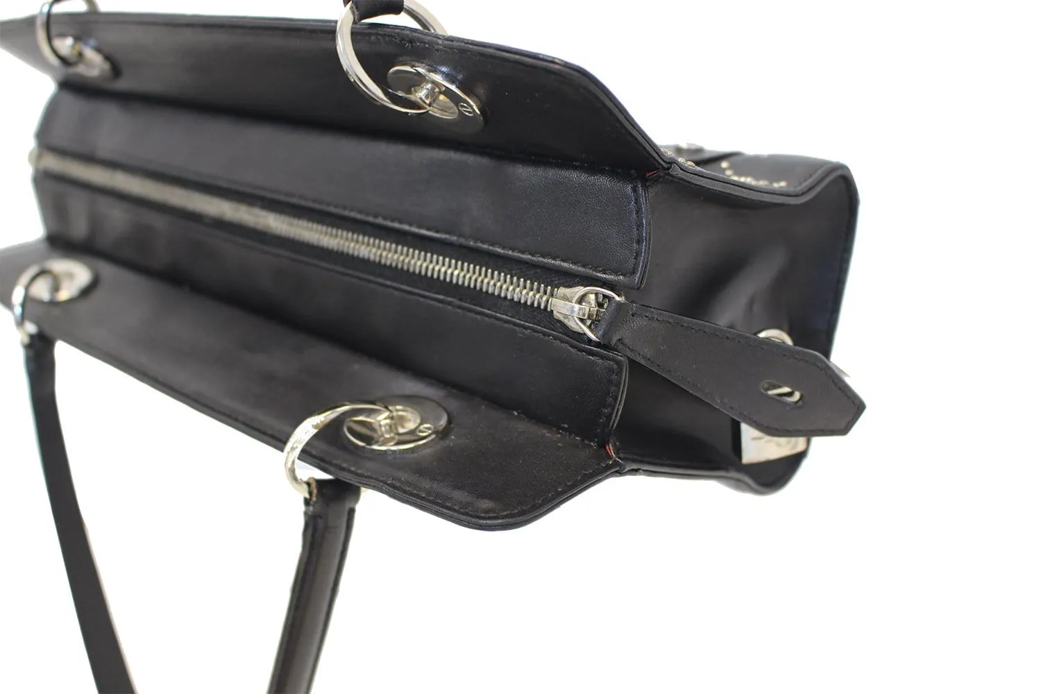 CHRISTIAN DIOR Black Studded Lady Dior Shoulder Bag