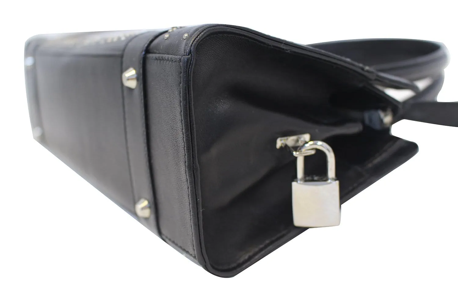 CHRISTIAN DIOR Black Studded Lady Dior Shoulder Bag