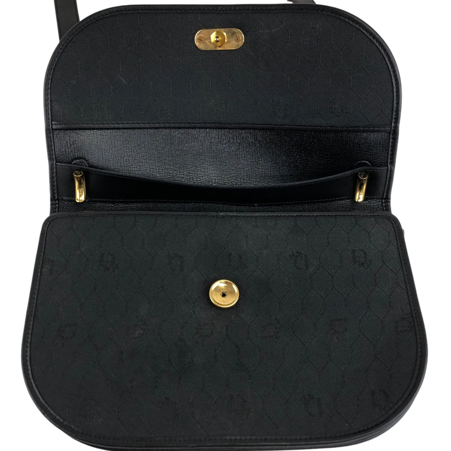Christian Dior Honeycomb Pattern Logo Shoulder bag Black Vintage 5dub73