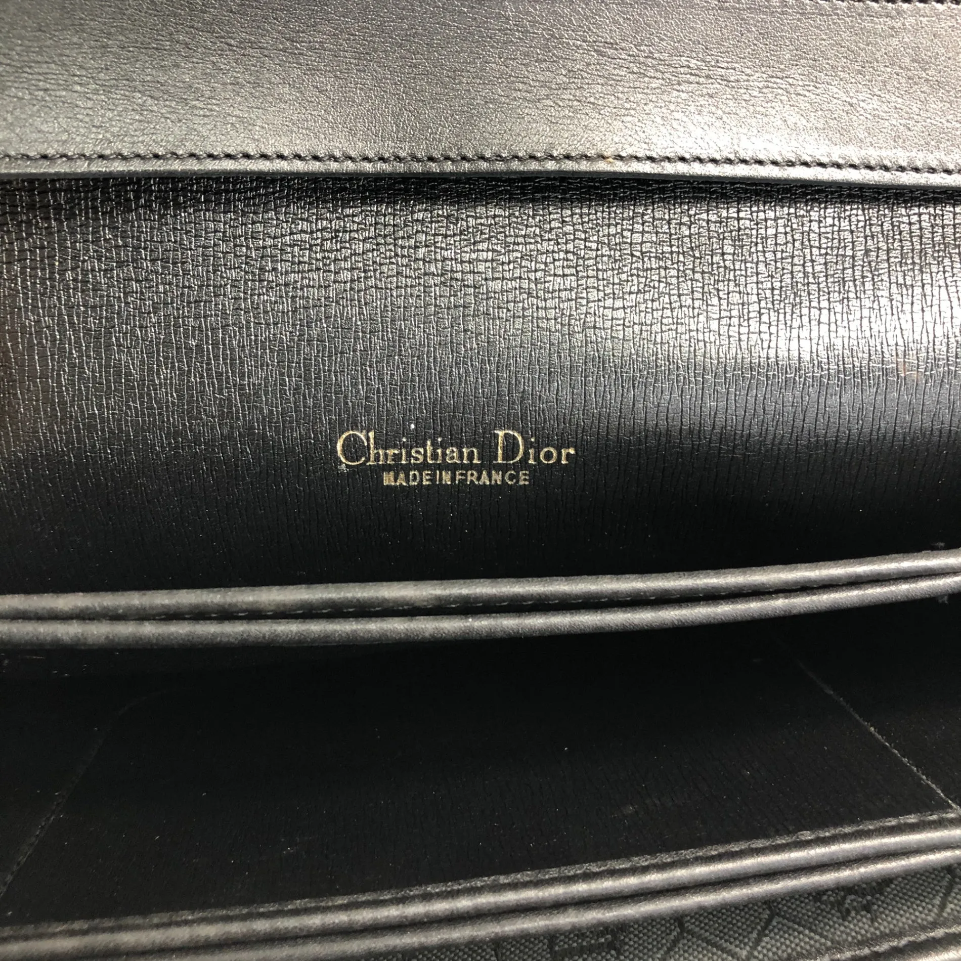 Christian Dior Honeycomb Pattern Logo Shoulder bag Black Vintage 5dub73
