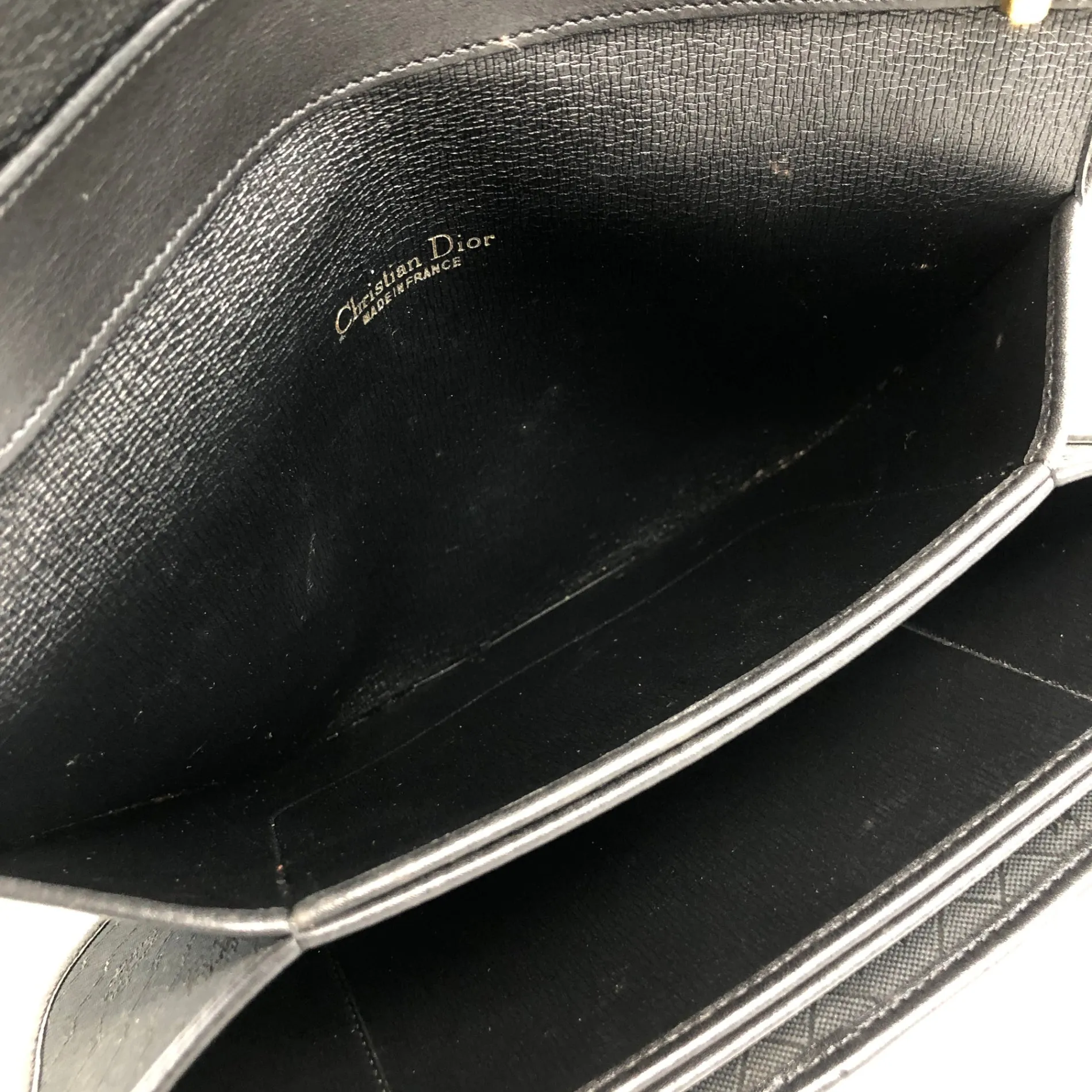 Christian Dior Honeycomb Pattern Logo Shoulder bag Black Vintage 5dub73