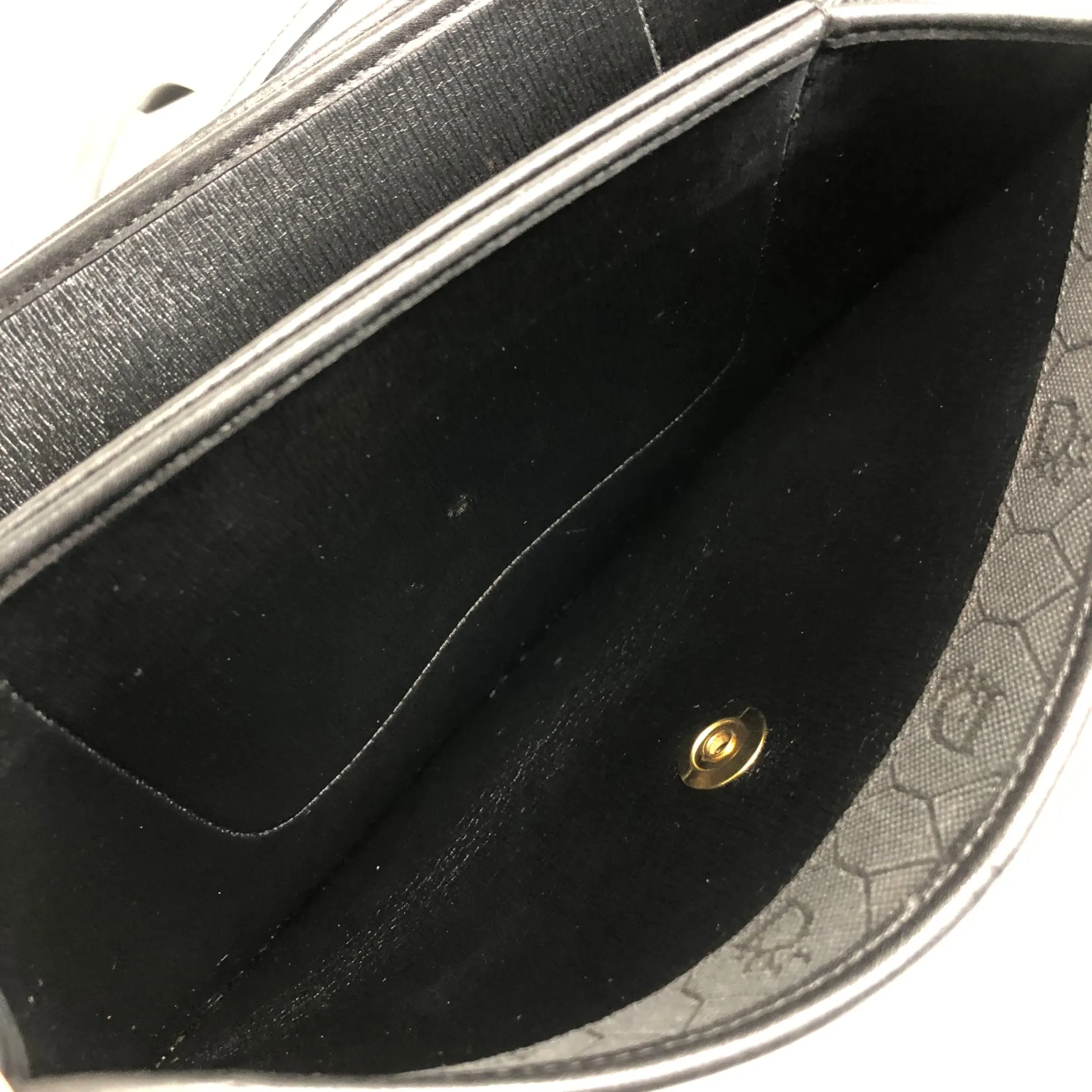 Christian Dior Honeycomb Pattern Logo Shoulder bag Black Vintage 5dub73