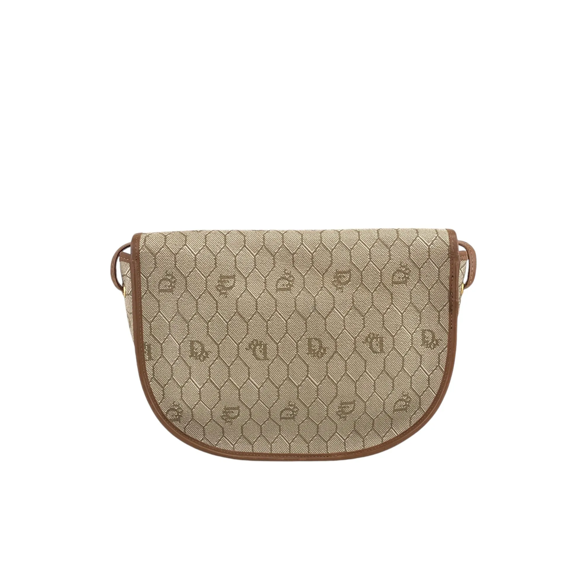 Christian Dior Honeycomb Pattern Shoulder bag Beige Vintage mbvw4t