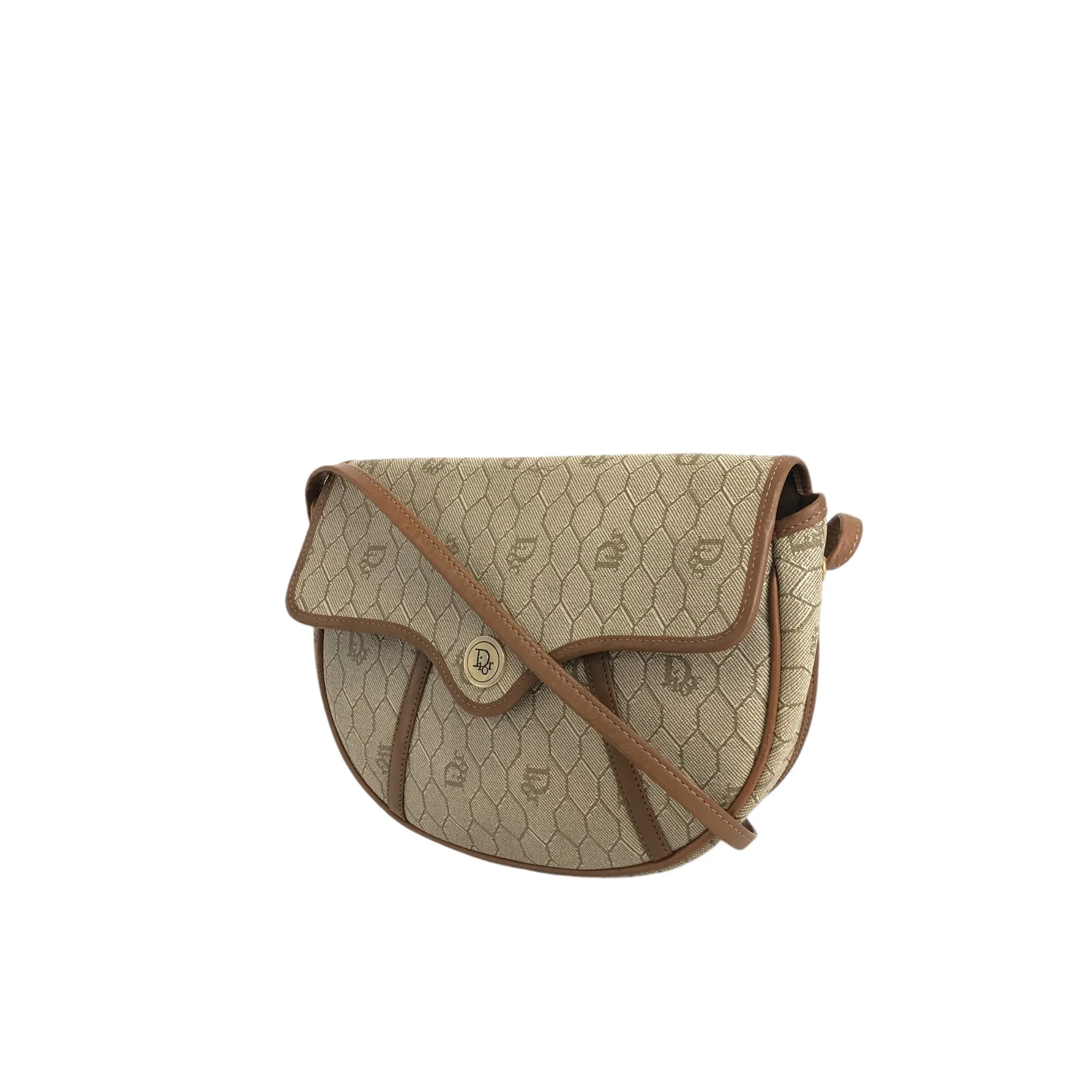 Christian Dior Honeycomb Pattern Shoulder bag Beige Vintage mbvw4t