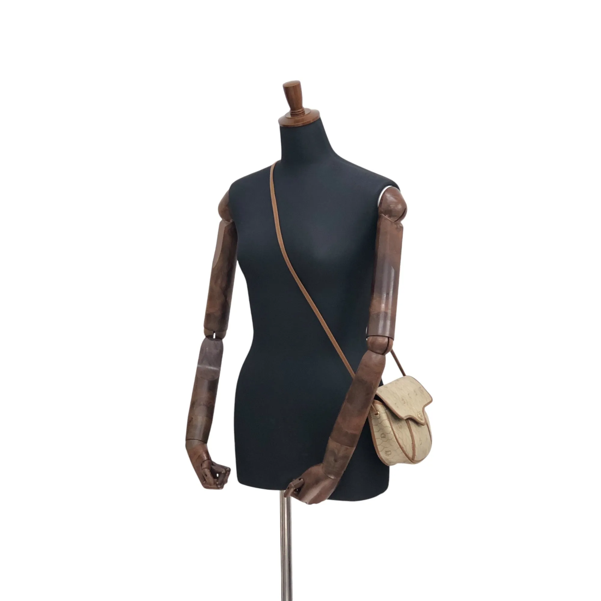 Christian Dior Honeycomb Pattern Shoulder bag Beige Vintage mbvw4t