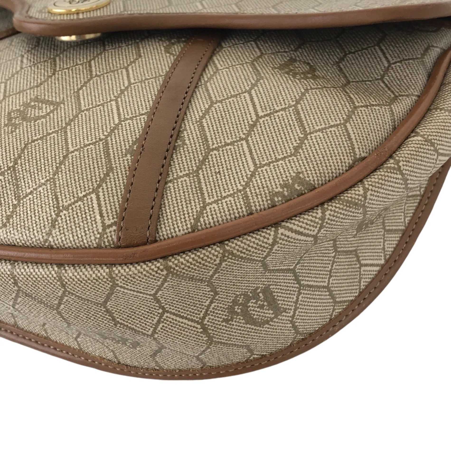Christian Dior Honeycomb Pattern Shoulder bag Beige Vintage mbvw4t