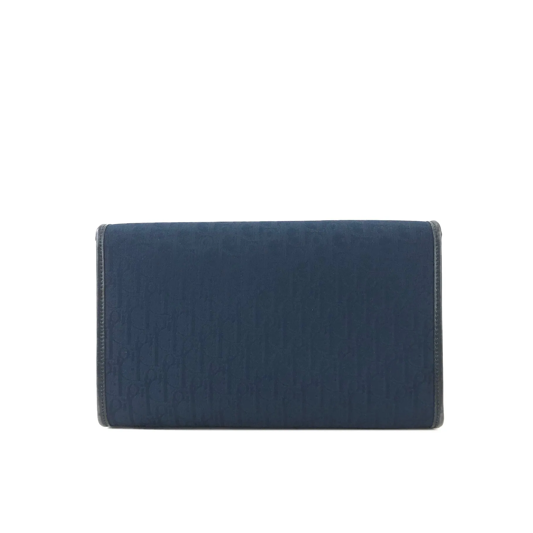 Christian Dior Trotter Logo Jacquard Leather Chain Crossbody Shoulder bag Navy Vintage khnany