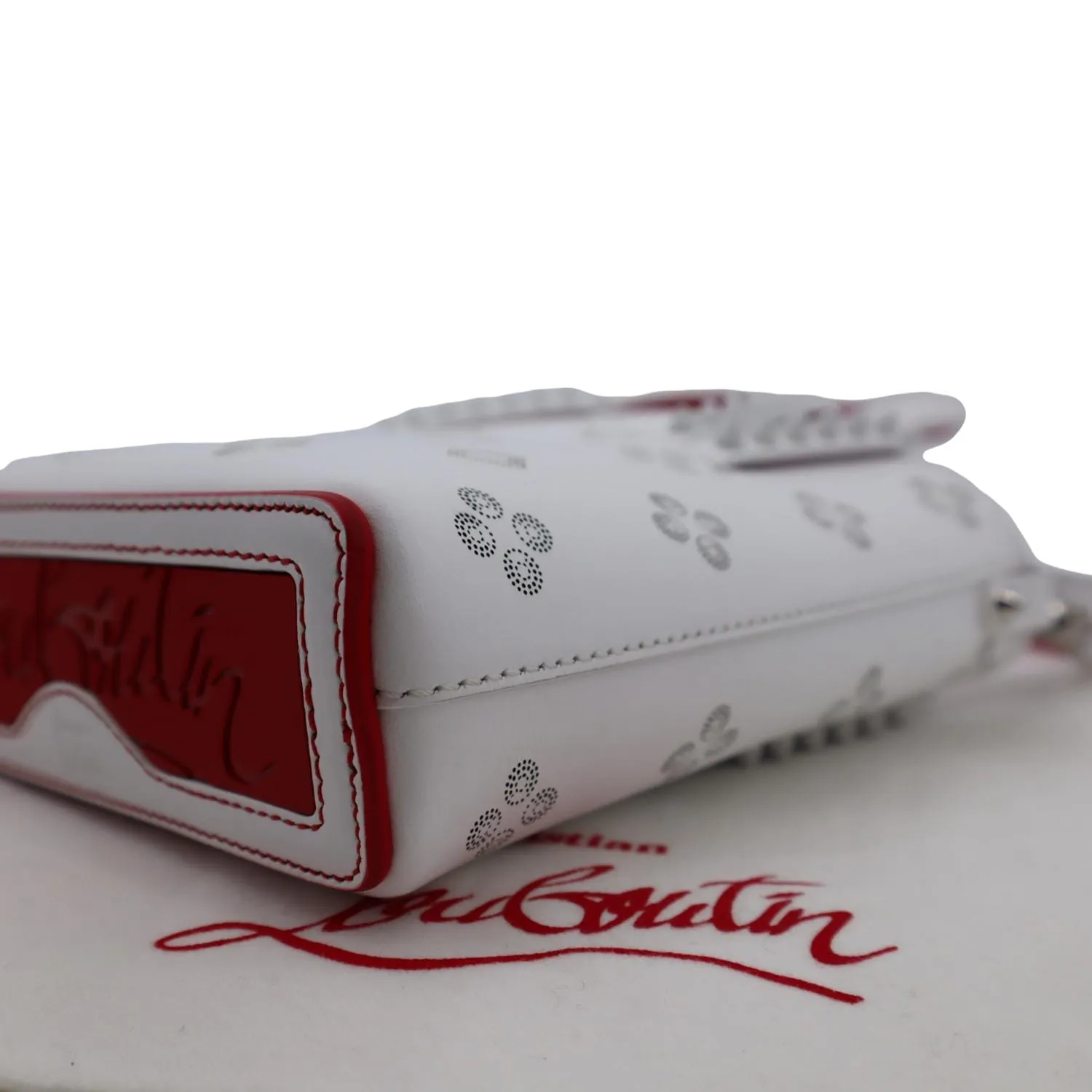 CHRISTIAN LOUBOUTIN Cabata Mini Leather Tote Bag White