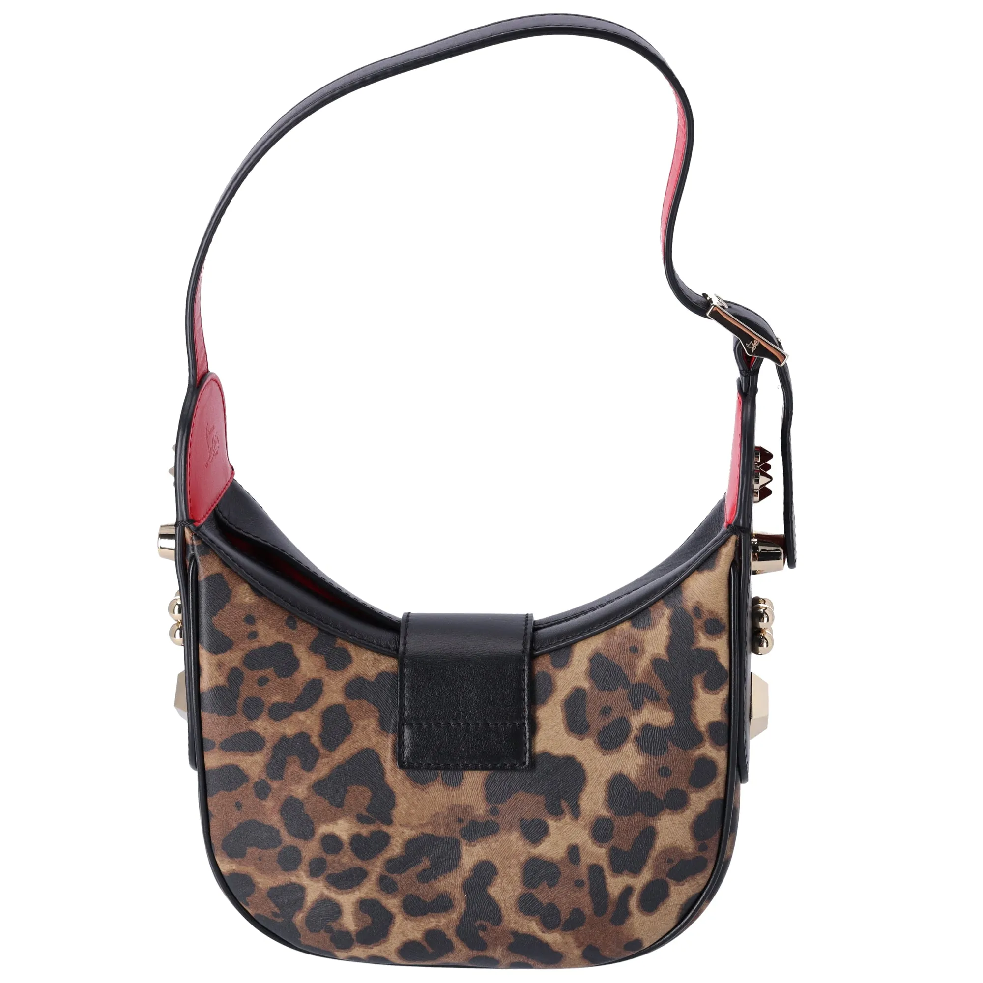 Christian Louboutin Carasky Mini Shoulder Bag Leopard Brown Black Leather