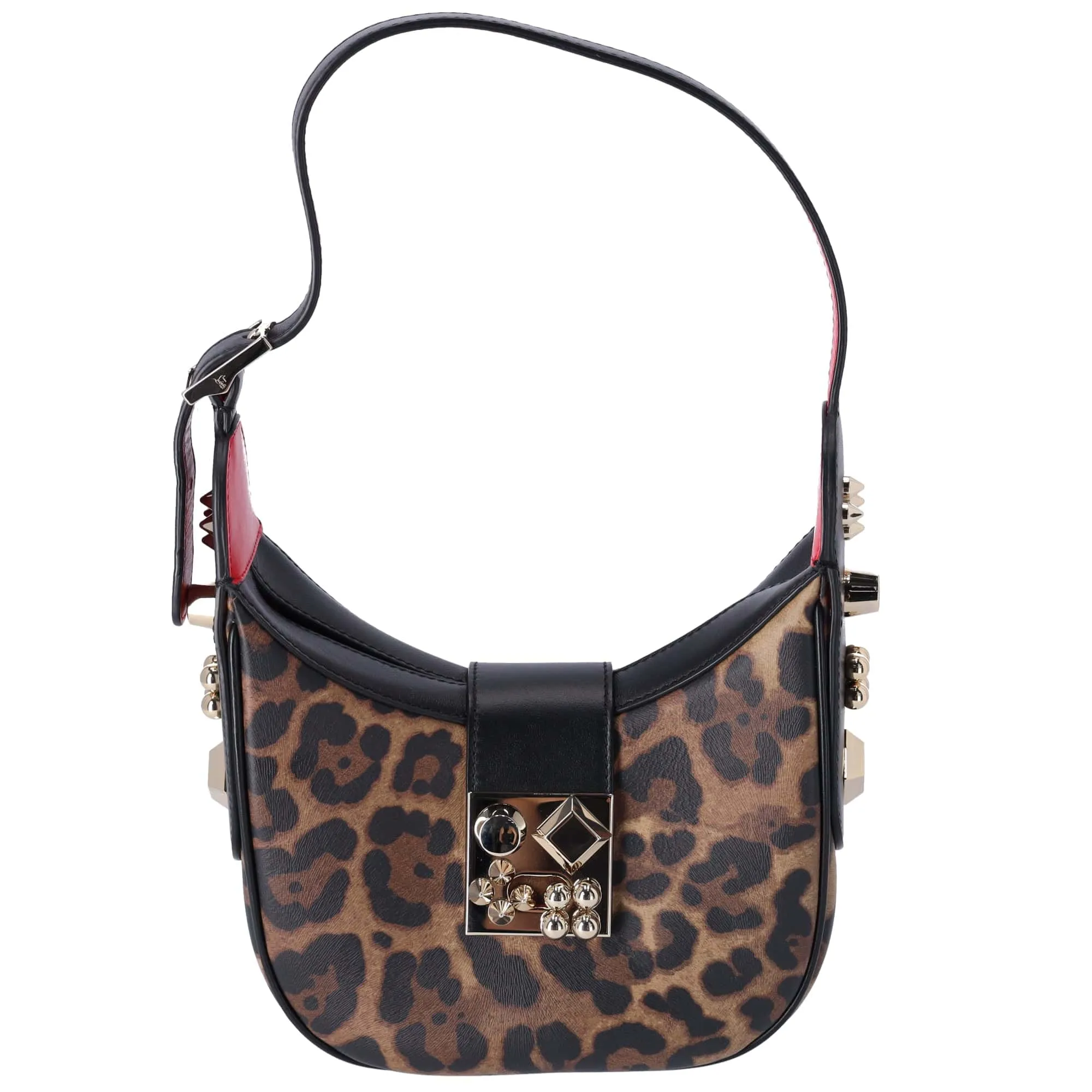 Christian Louboutin Carasky Mini Shoulder Bag Leopard Brown Black Leather