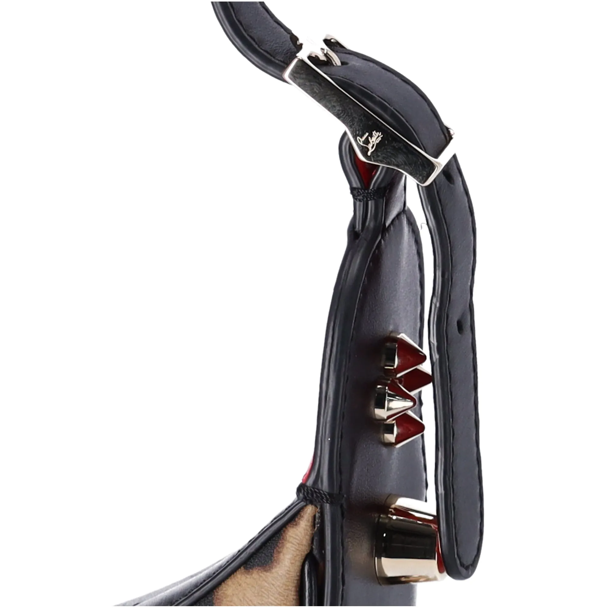 Christian Louboutin Carasky Mini Shoulder Bag Leopard Brown Black Leather