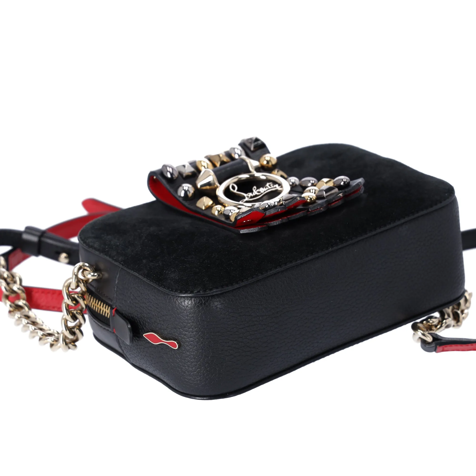 Christian Louboutin Rubylou Mini Shoulder Bag 3185262 Black Suede Leather