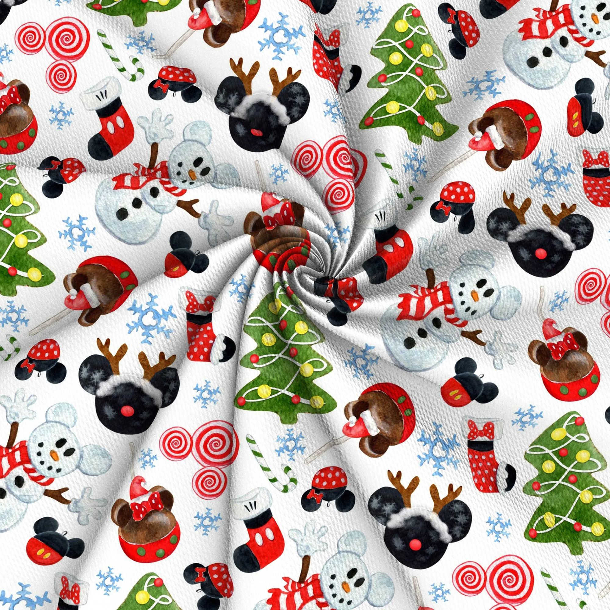 christmas stockings snowman snowflake snow printed fabric