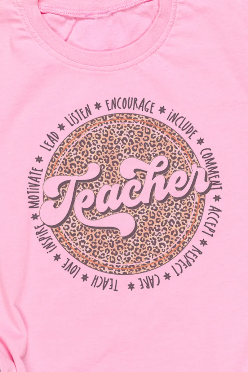 Circle Leopard Teacher Dri-Power 50/50 Tee