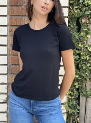 Classic Crewneck Tee in Supima Slub - Black