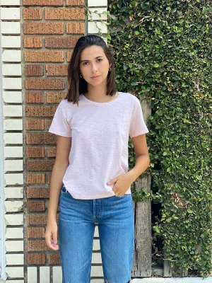 Classic Crewneck Tee in Supima Slub - Blush