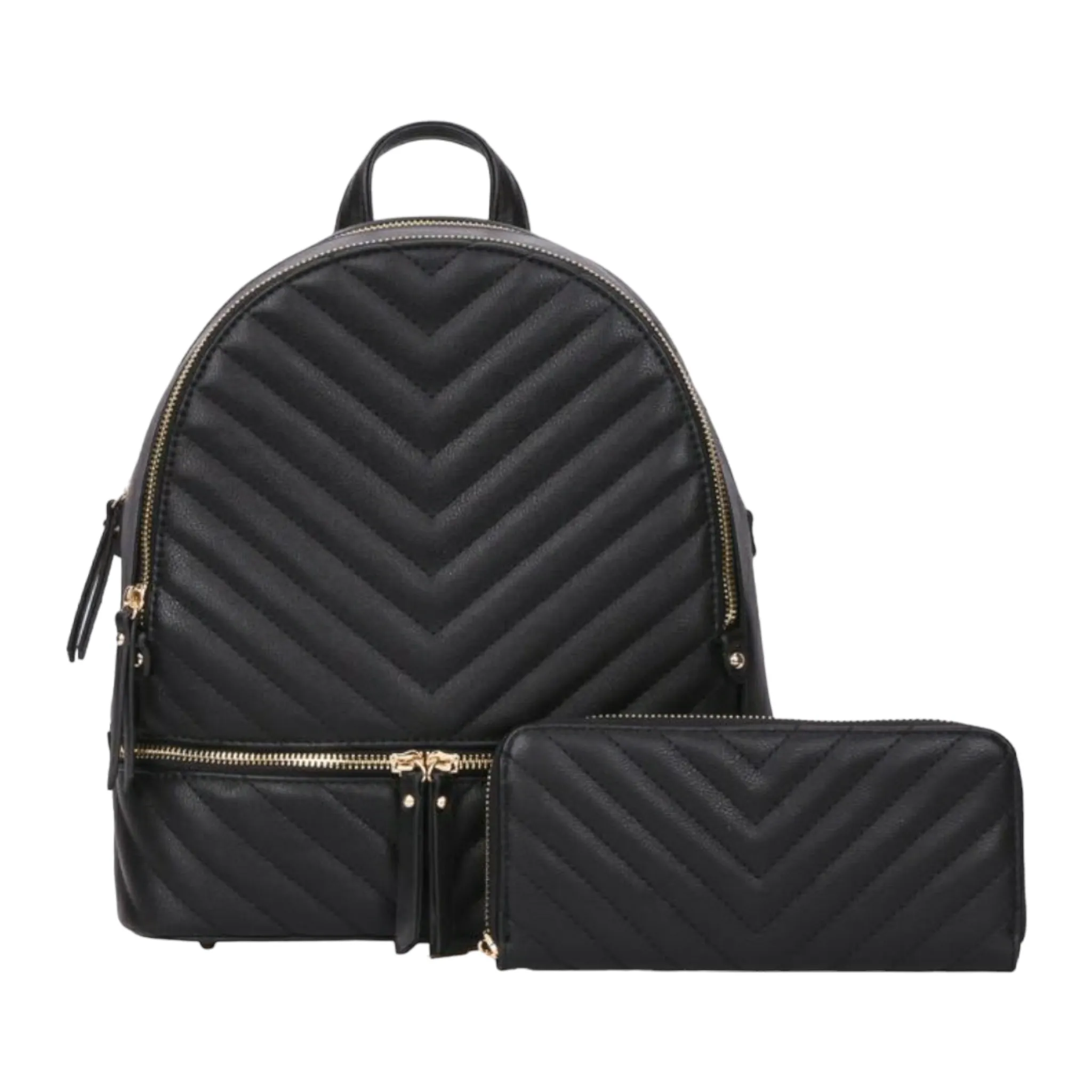 Classic Fashion 2-in-1 V-Stitching Backpack Set