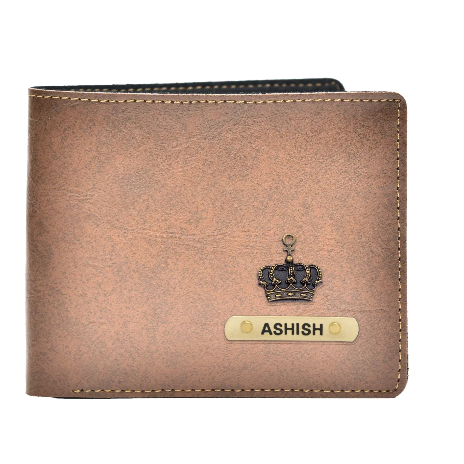 Classy Leather Customized Men's Wallet (Brown)