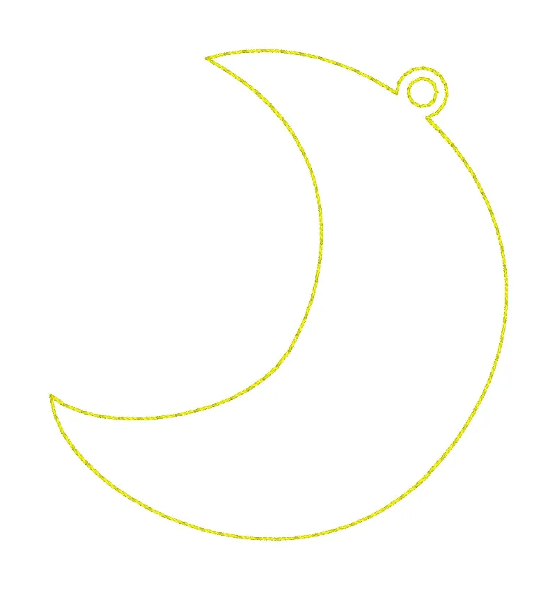 Clear moon Bookmark/bag tag/ornament machine embroidery design DIGITAL DOWNLOAD