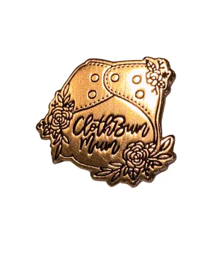 Cloth Bum Mum - Rose Gold Pin Badge