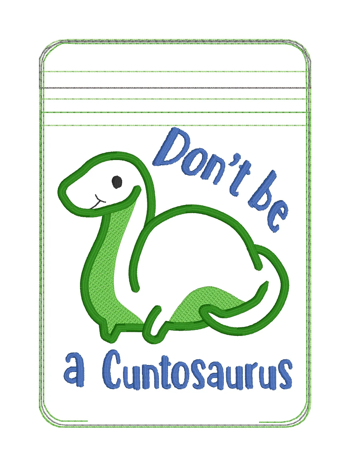 C%ntosaurus applique ITH BAG 4 sizes available machine embroidery design DIGITAL DOWNLOAD