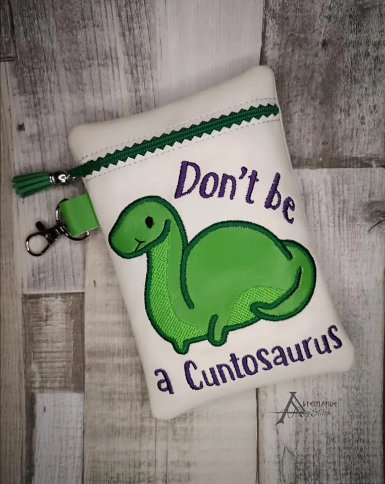 C%ntosaurus applique ITH BAG 4 sizes available machine embroidery design DIGITAL DOWNLOAD