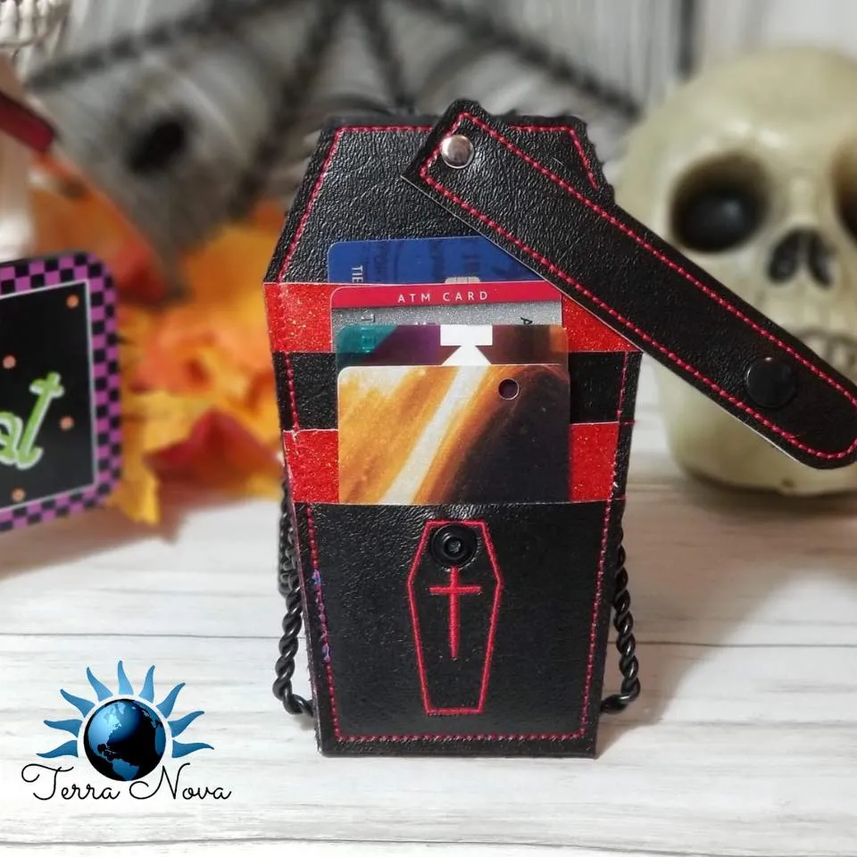 Coffin ITH Wallet Embroidery Design 5x7 machine embroidery design DIGITAL DOWNLOAD