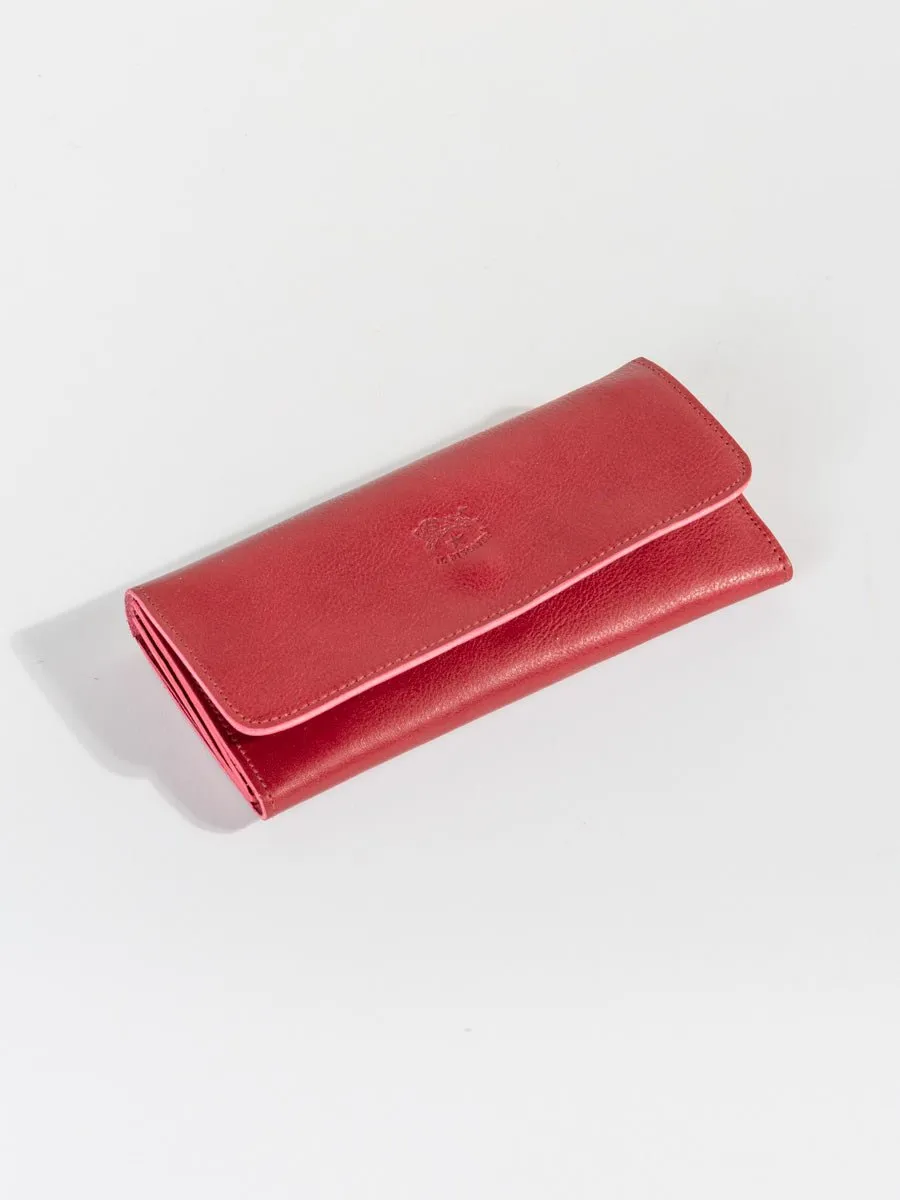 cowhide wallet - red