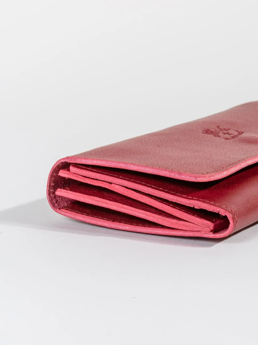 cowhide wallet - red