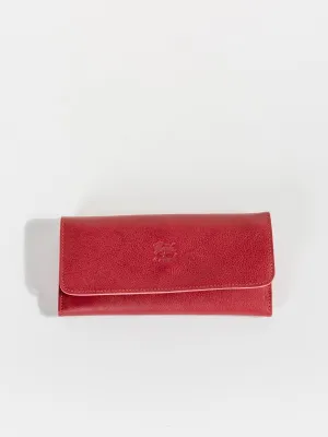 cowhide wallet - red
