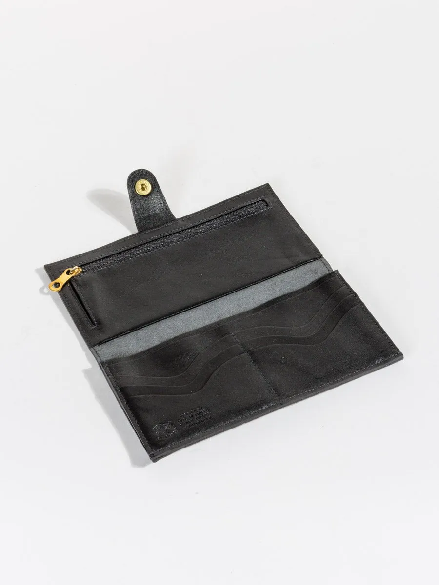 cowhide wallet with snap