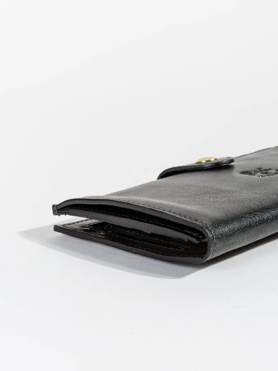 cowhide wallet with snap