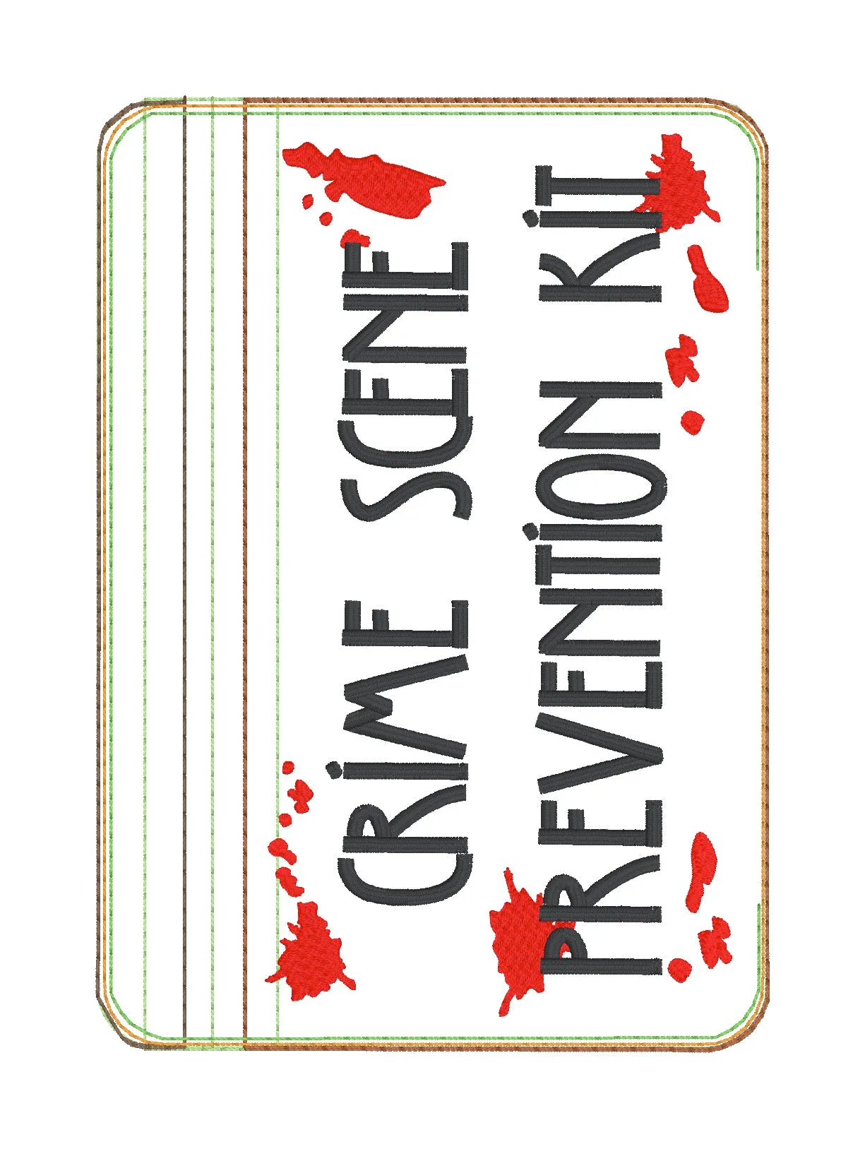 Crime Scene Prevention ITH Bag machine embroidery design (4 sizes available) DIGITAL DOWNLOAD