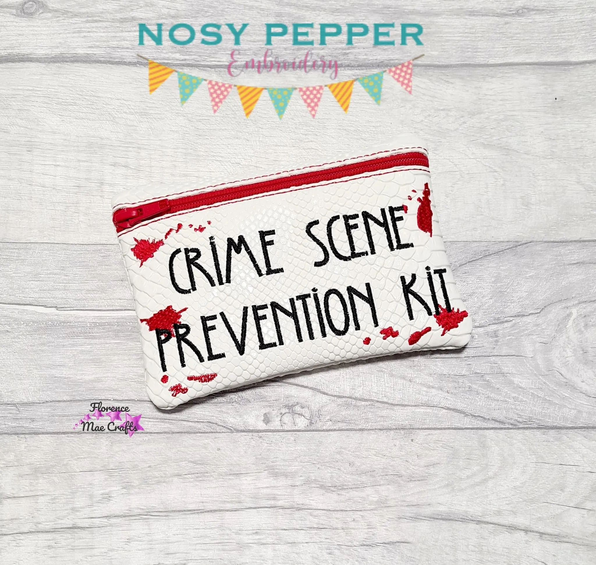 Crime Scene Prevention ITH Bag machine embroidery design (4 sizes available) DIGITAL DOWNLOAD