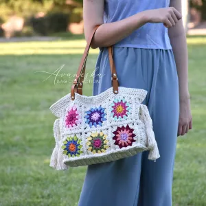 Crochet Granny Squares Shoulder Bag | BLANCHE