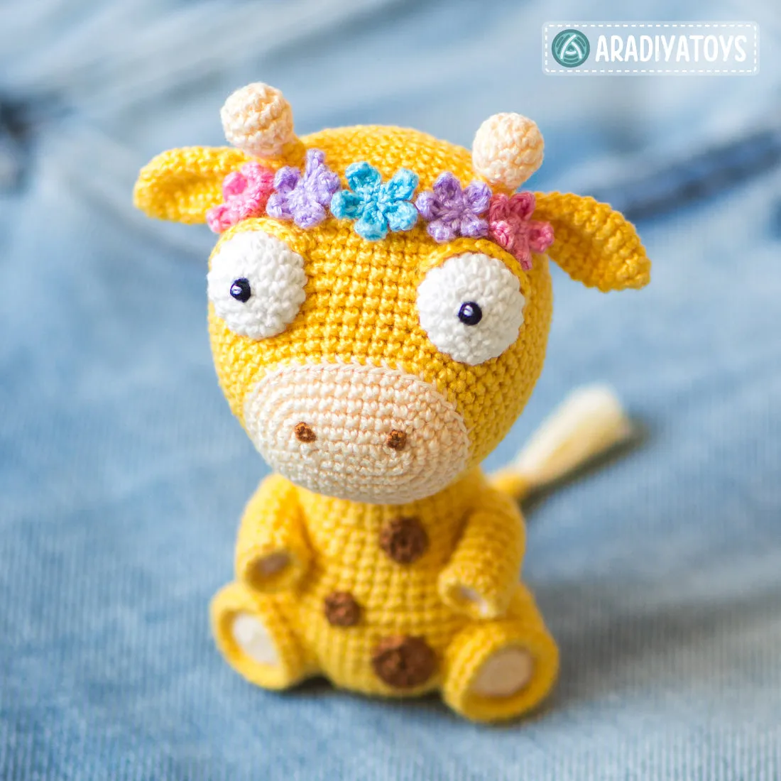 Crochet Pattern of Giraffe Ellie from "AradiyaToys Design" (Amigurumi tutorial PDF file) / cute giraffe crochet pattern by AradiyaToys