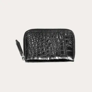 Crocodile Shiny Leather Zipper Wallet