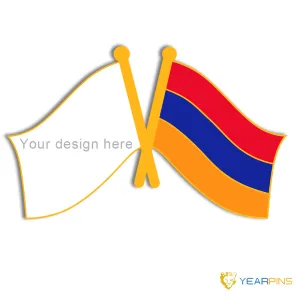 Crossed Flag Pins - Armenia & Custom