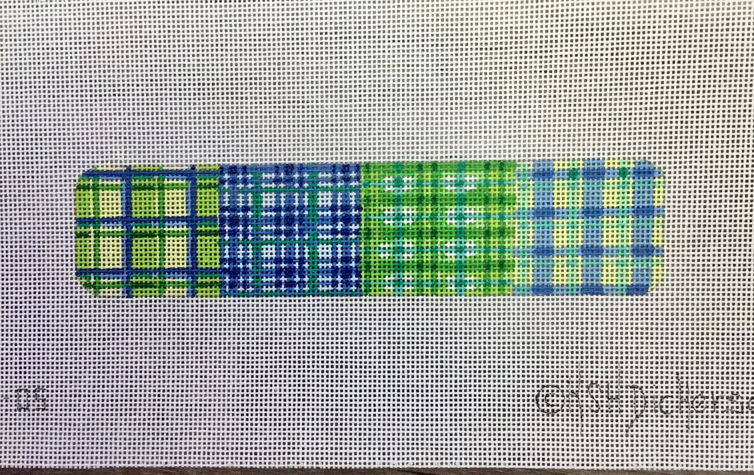 CU-05 - Cuff – Madras Patchwork – blues & greens