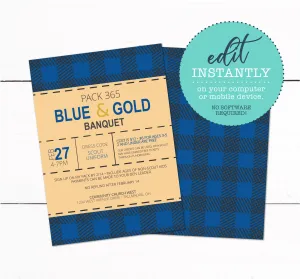 Cub Scout Blue and Gold Banquet Winter Campout Invitation