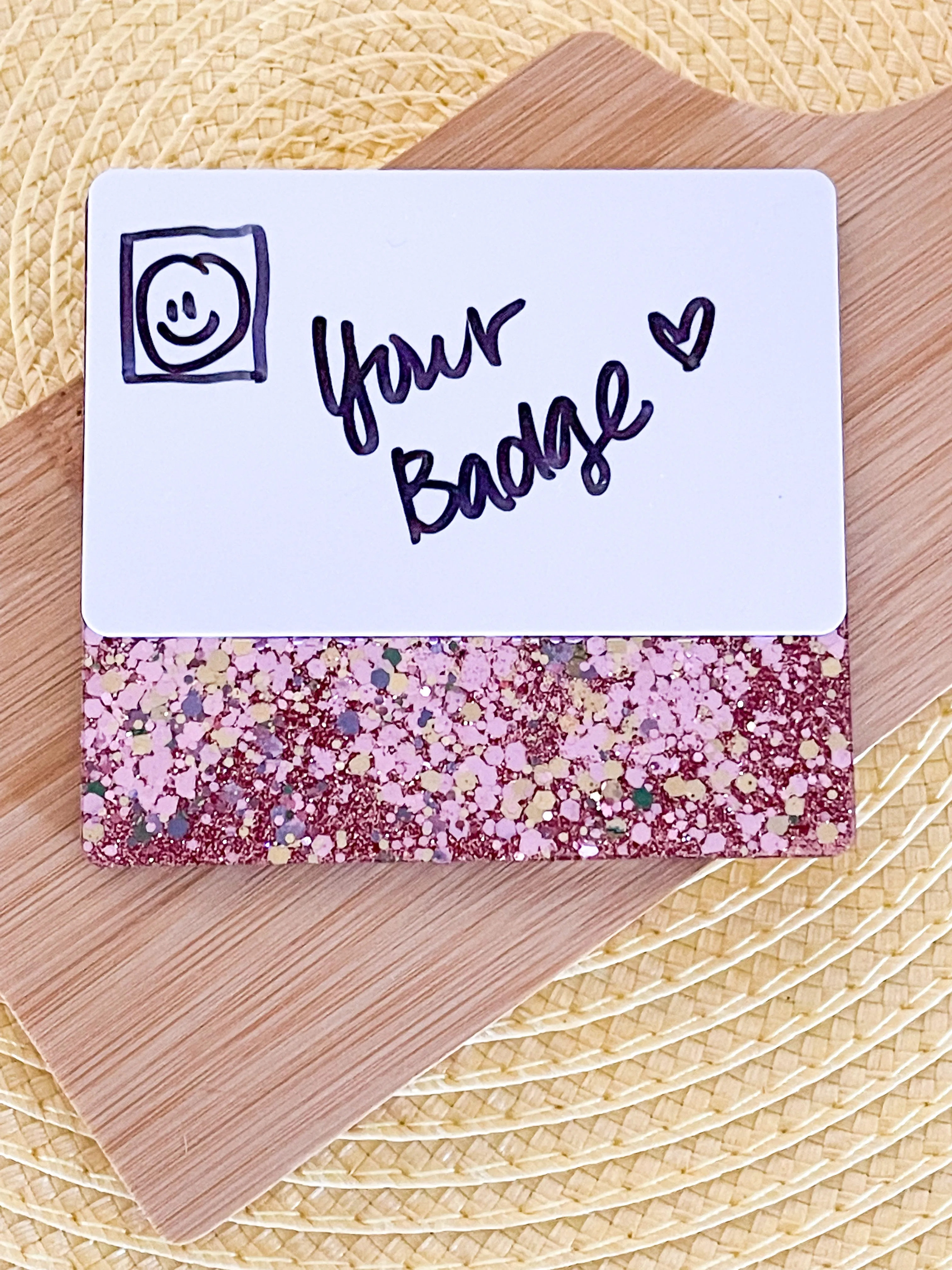 Custom Color Glittered Badge Buddy