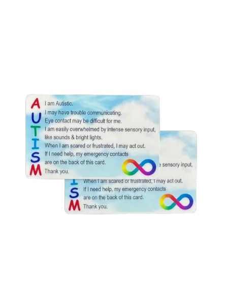 Customized Autism Awareness Wallet Card Cloud Background