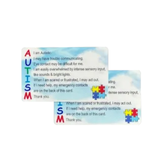 Customized Autism Awareness Wallet Card Cloud Background
